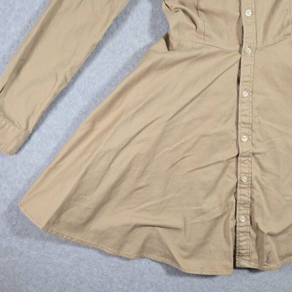 Polo Ralph Lauren Girls Cotton Chino Shirtdress Size 12 Flare - Picture 5 of 14